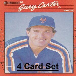 Gary Carter MLB Card Collection - 4 MLB Cards - Mets/Giants